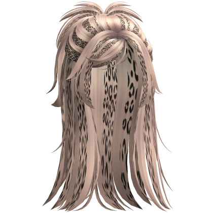 Spikey Y2K Messy Half Up Hair in Blonde (Leopard)