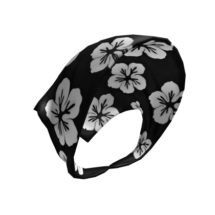 Black Summer Flower Bandana