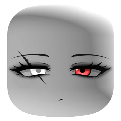 Face with a Glowing Red White Blind Eye and a Scar