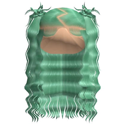 ☆ | Mint Green Y2K Crimped Pigtails