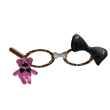 gyaru leopard pink monster eyes bone glasses bow