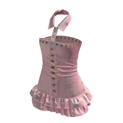 Gal Collar Mini Dress (Pink)