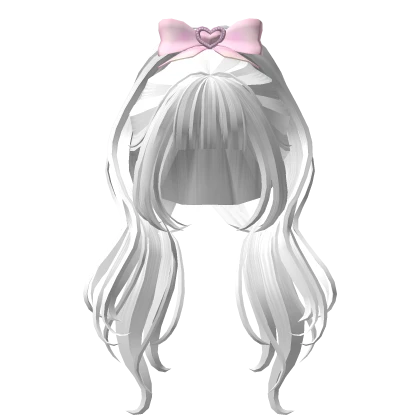 🍀Heart Ribbon Ponytail (White)