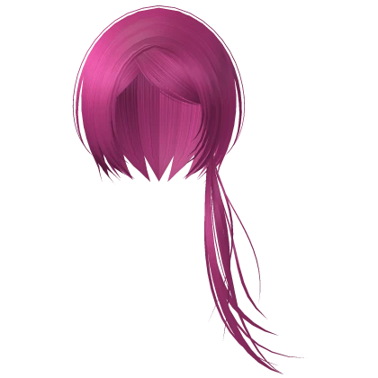♱ windy emo low wispy side pony hot pink