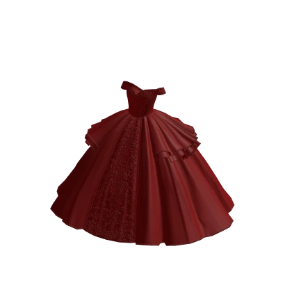 Red Puffy victorian ball gown