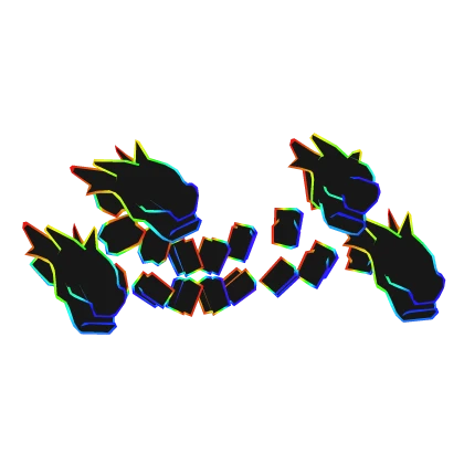 Rainbow Cartoony Dragon Head