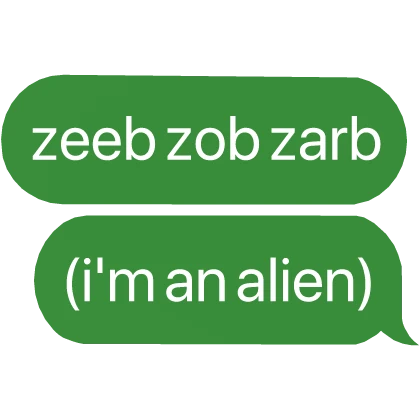 zeeb zob zarb (i'm an alien) text