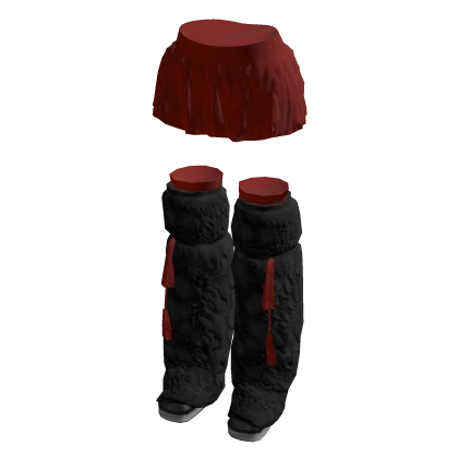 Red Skirt W/ Black Fur Boots