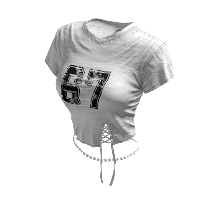 67 Laced Crop Top White Black BB