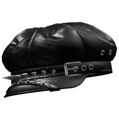 tilted vkei grunge spiked goth cap black