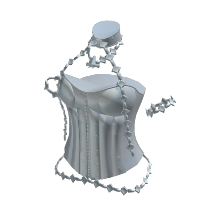Silver Armoured Corset with Pauldrons and Chains