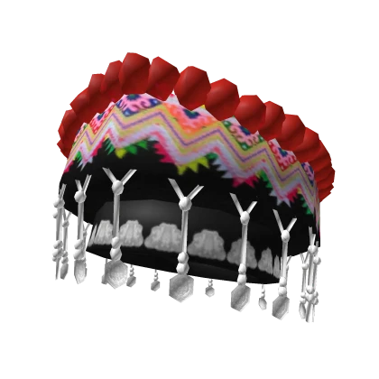 Red Colorful Hmong Hat