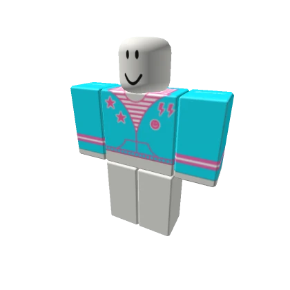 ✰🐬💗preppy cyan & pink jacket ✰