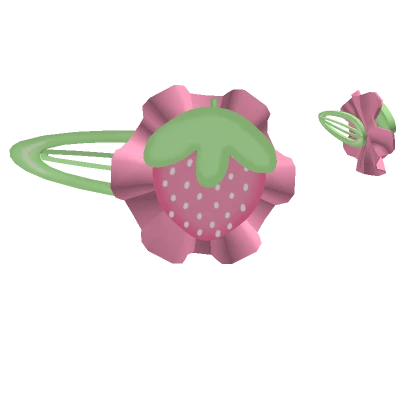 Double Strawberry Hairclips Pink