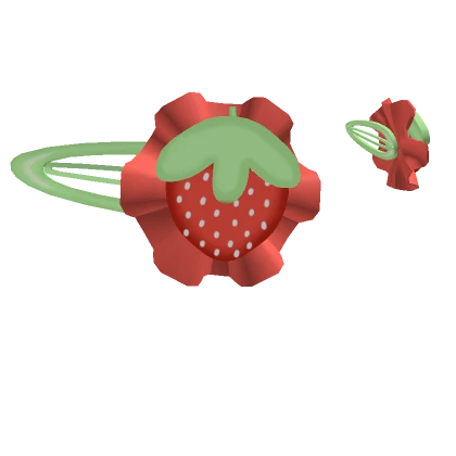 Double Strawberry Hairclips Red