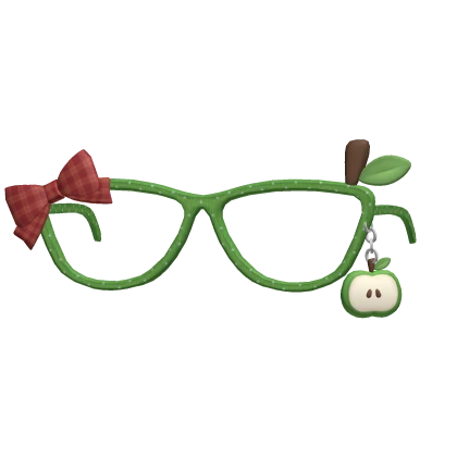 ♡ retro kawaii green apple glasses