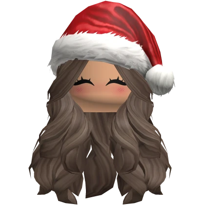Christmas Blushing Santa Hat Hair in Brown