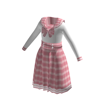 Sailor Dress - Pink Plaid