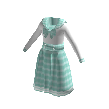 Sailor Dress - Mint Plaid