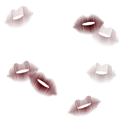 Cute Red Lips on Face y2k