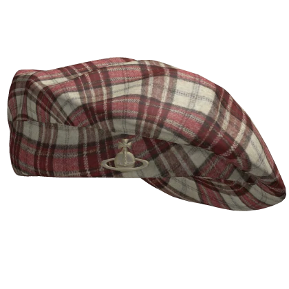 🦑Cute & Trendy Red Plaid Y2K Emo Vivi Beret🦑