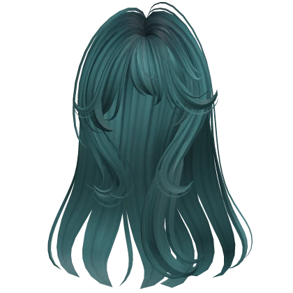 Kawaii Long Messy Anime Hair (Dark Teal)