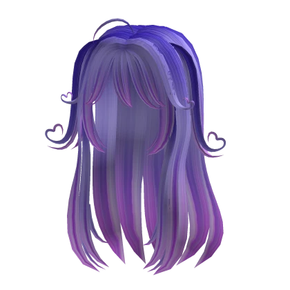 Blueish Purple Messy Heart Hair