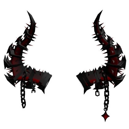 Red Cured Evil Spiky Chain Blade Horns