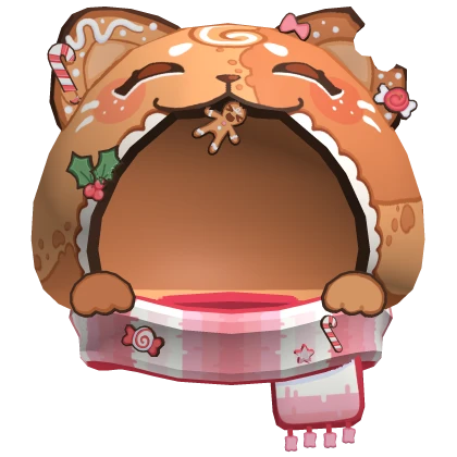 Kawaii Detailed Gingerbread Kitty Hood