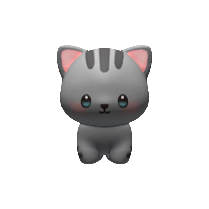 Grey Striped Cat Pet (Cute & Chibi)