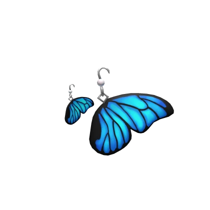 Blue Butterfly Wing Earrings