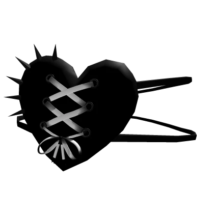 cute spiked heart eyepatch in black low