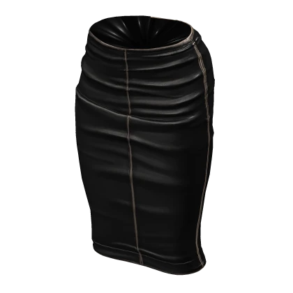 Leather Pencil Skirt (Black)