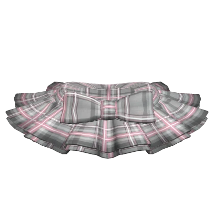 [Blush Fashion] Grey Plaid Frill Skirt w/ Ribbon