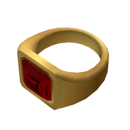 [R6] Ruby Engraved Gold Ring