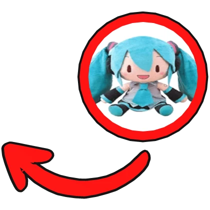 miku plushie red meme circle pointing