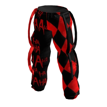 Jester’s Grid Pants | Black & Red “Haha” Y2K,