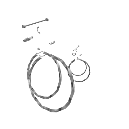 Twisted Baddie Hoop Earrings Stack [Silver]