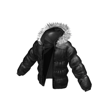 Black Puffer Jacket w/ White Fur