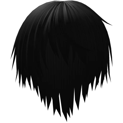 wispy unkept messy black vkei/japanese hair