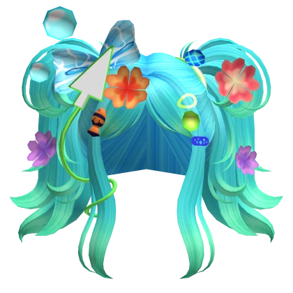 fruitger aero bubble neon blue ocean eco pigtails