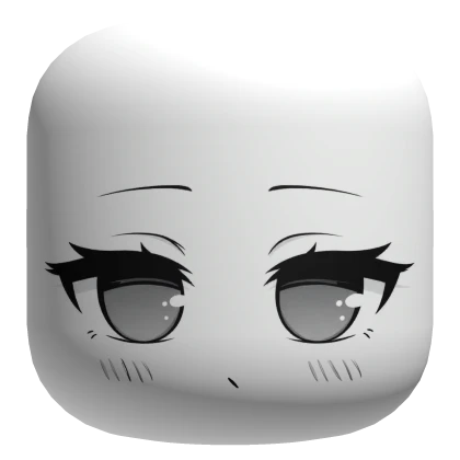 Cute Pretty Chibi Face - White