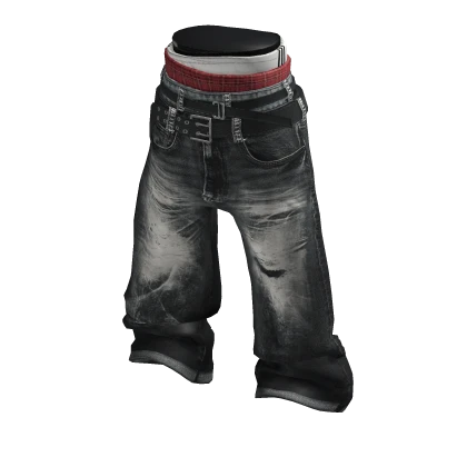 💜 Y2K Baggy Sagging Denim Pants_Black