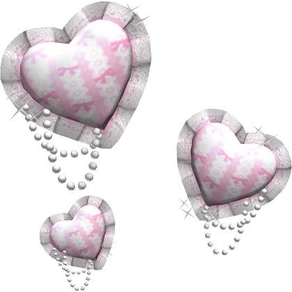 Sparkly Gyaru Hime Pink Pearly Ruffled Hearts Aura