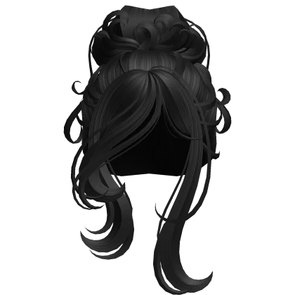 Swirly Curled Salon Bun (Black)