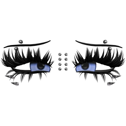 ♡ emo lashes w piercings (blue 2)