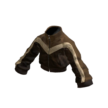 MARCHÉE - Caramel Brown Vintage Suede Track Jacket