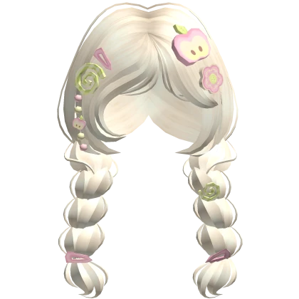 ♡ igari mori kei pink apple twin braids (beige)
