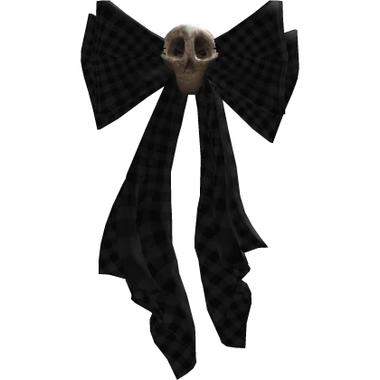 ꒰ Black Back Skull Bow 