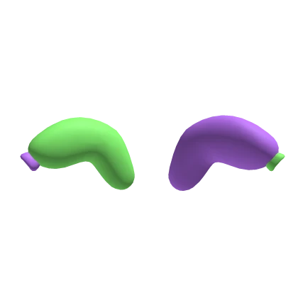 Droopy Balloon Animal Ears Green and Purple